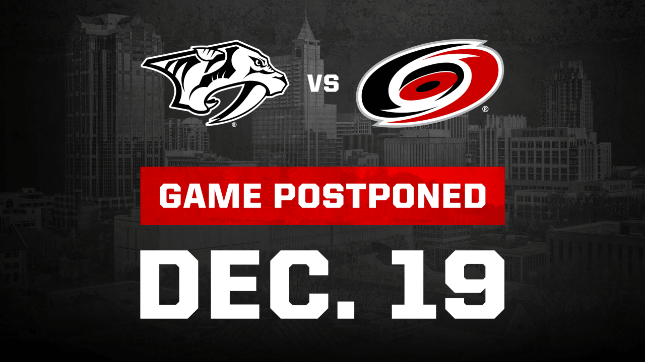 Sunday's Game Between Canes and Predators Postponed Carolina Hurricanes