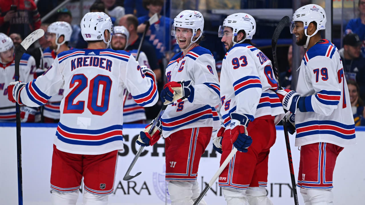 Chris Kreider scores twice, Rangers beat Sabres 5-1 in season