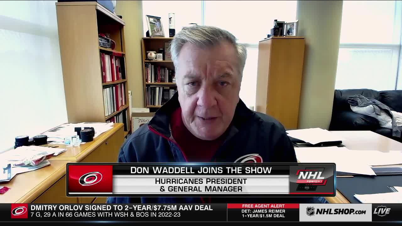 Don Waddell talks Dmitry Orlov Carolina Hurricanes