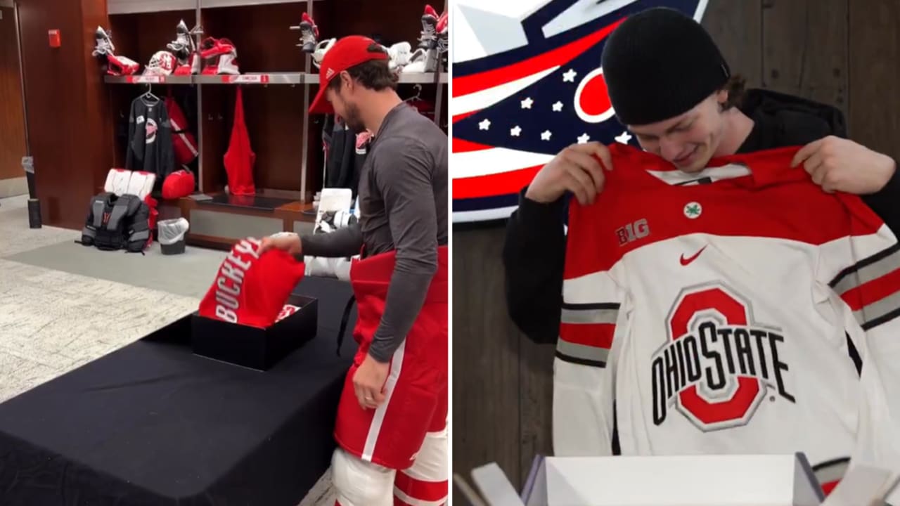 Fanatics pranks Michigan alumni with Ohio State jerseys during Stadium  Series reveal | NHL.com