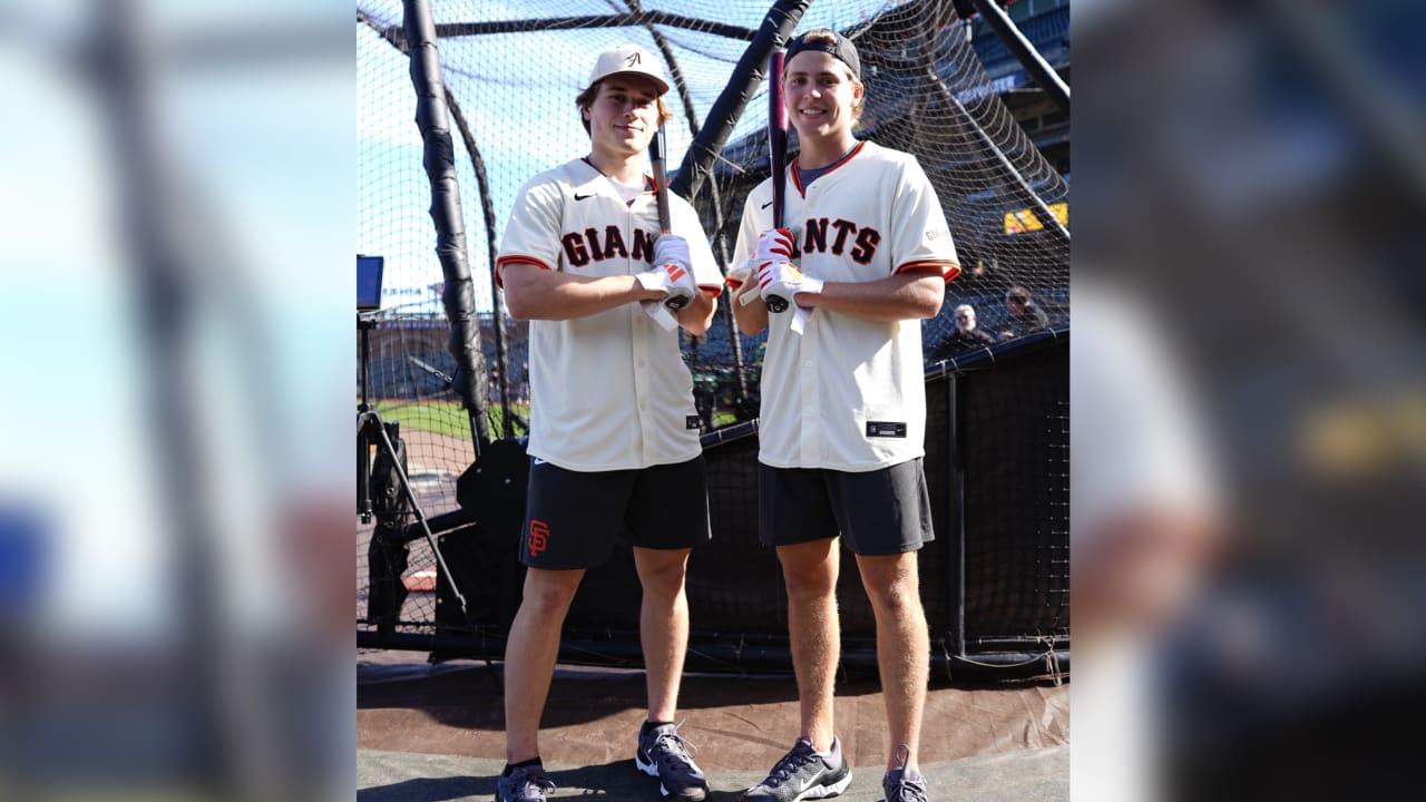 Celebrini, Smith take batting practice before Giants game | NHL.com