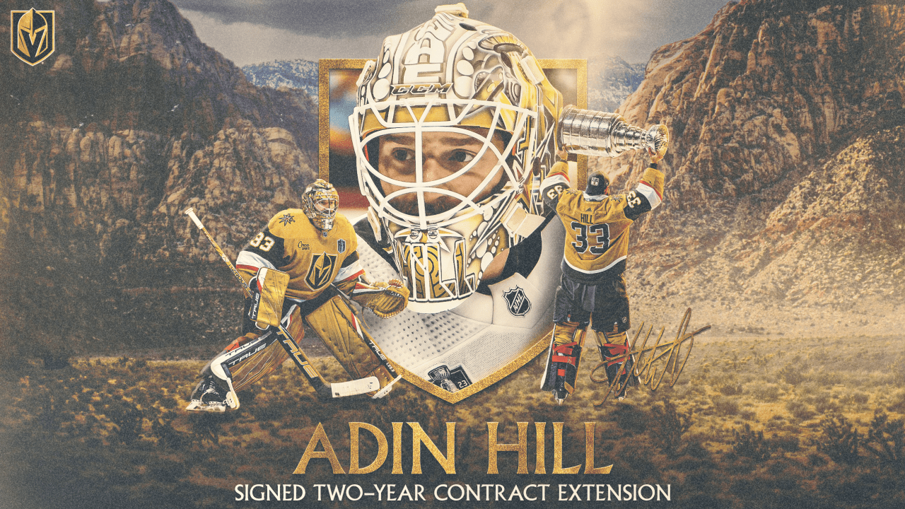 Vegas Golden Knights re-sign goalie Adin Hill to a 2-year deal on