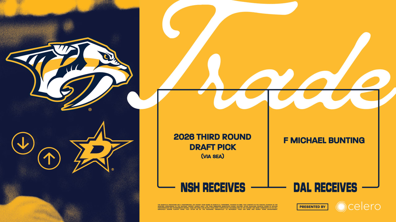 Predators Acquire Third-Round Pick in 2026 NHL Draft From Dallas | Nashville Predators