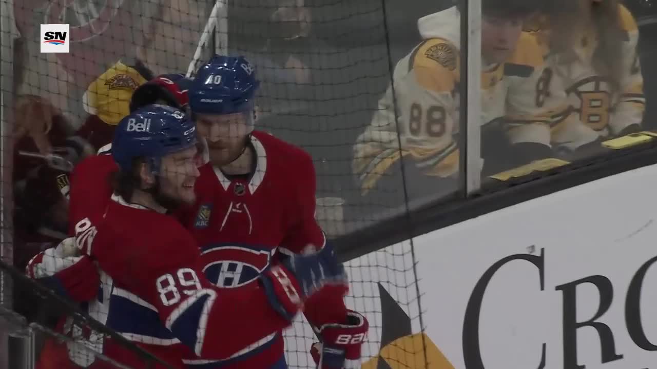 MTLBOS Armia scores goal against Linus Ullmark