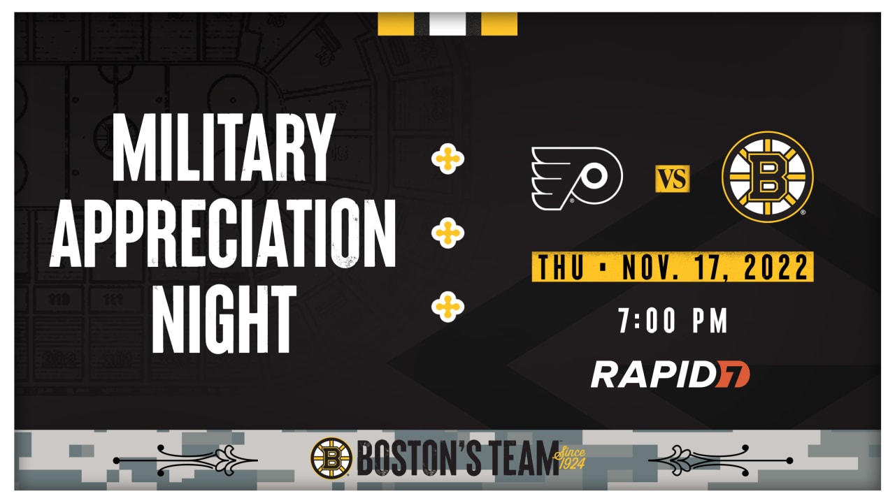 Boston Bruins To Host Military Appreciation Night on Thursday
