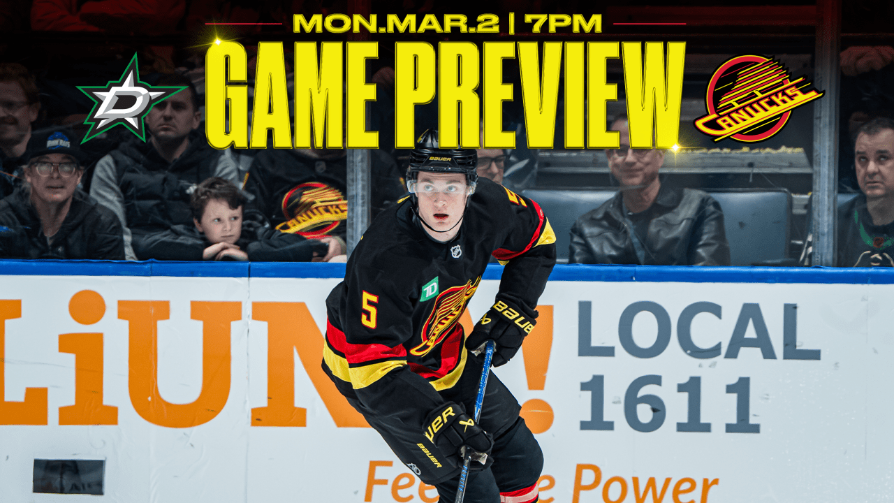 Canucks Host Stars on Monday Night to Begin Busy Month at Rogers Arena | Vancouver Canucks