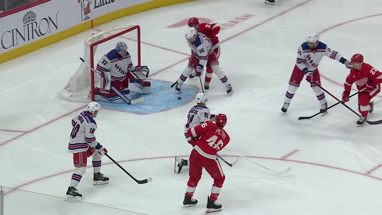 NYR@DET: Compher Scores Goal Against New York Rangers | Detroit Red Wings