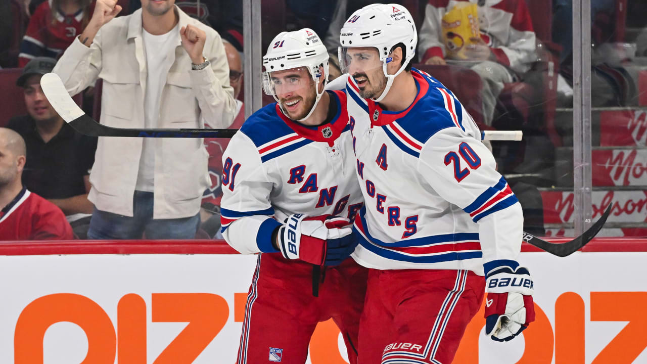 The Rangers are the first to score four goals and overtake the Canadiens for their fourth straight win