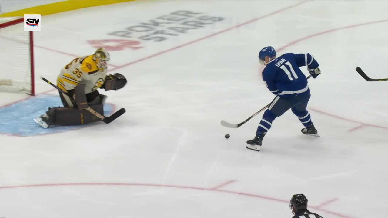BOSTOR Domi scores goal against Linus Ullmark Toronto Maple Leafs