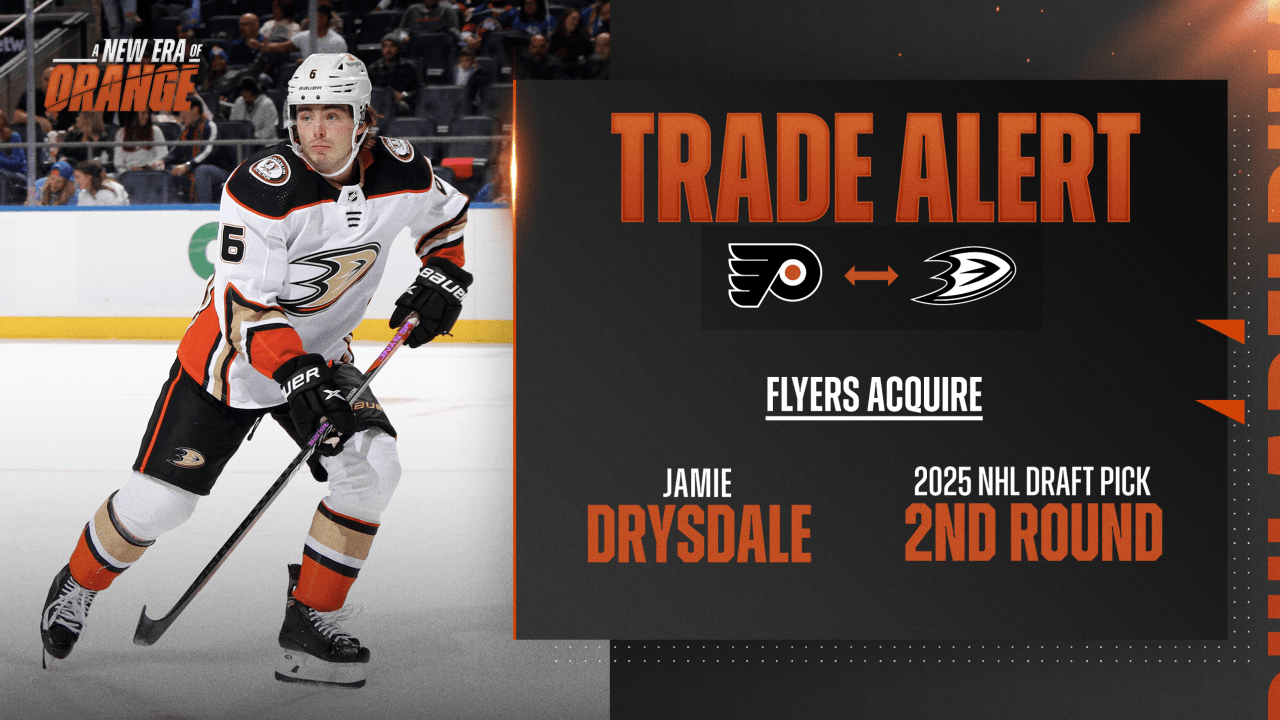 HANDEL: Flyers erwerben Jamie Drysdale und einen Zweitrunden-Pick im NHL Draft 2025 von Anaheim im Austausch für Cutter Gauthier