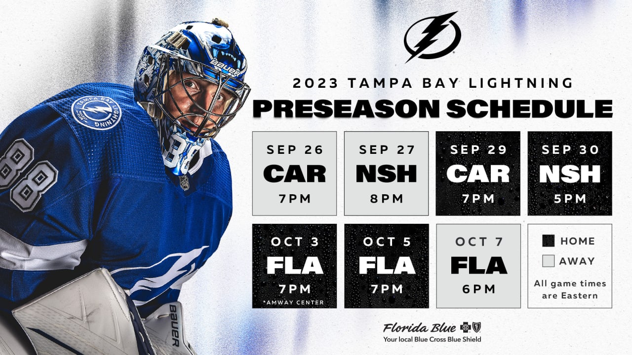 Lightning announce 2023 preseason schedule, presented by Florida Blue