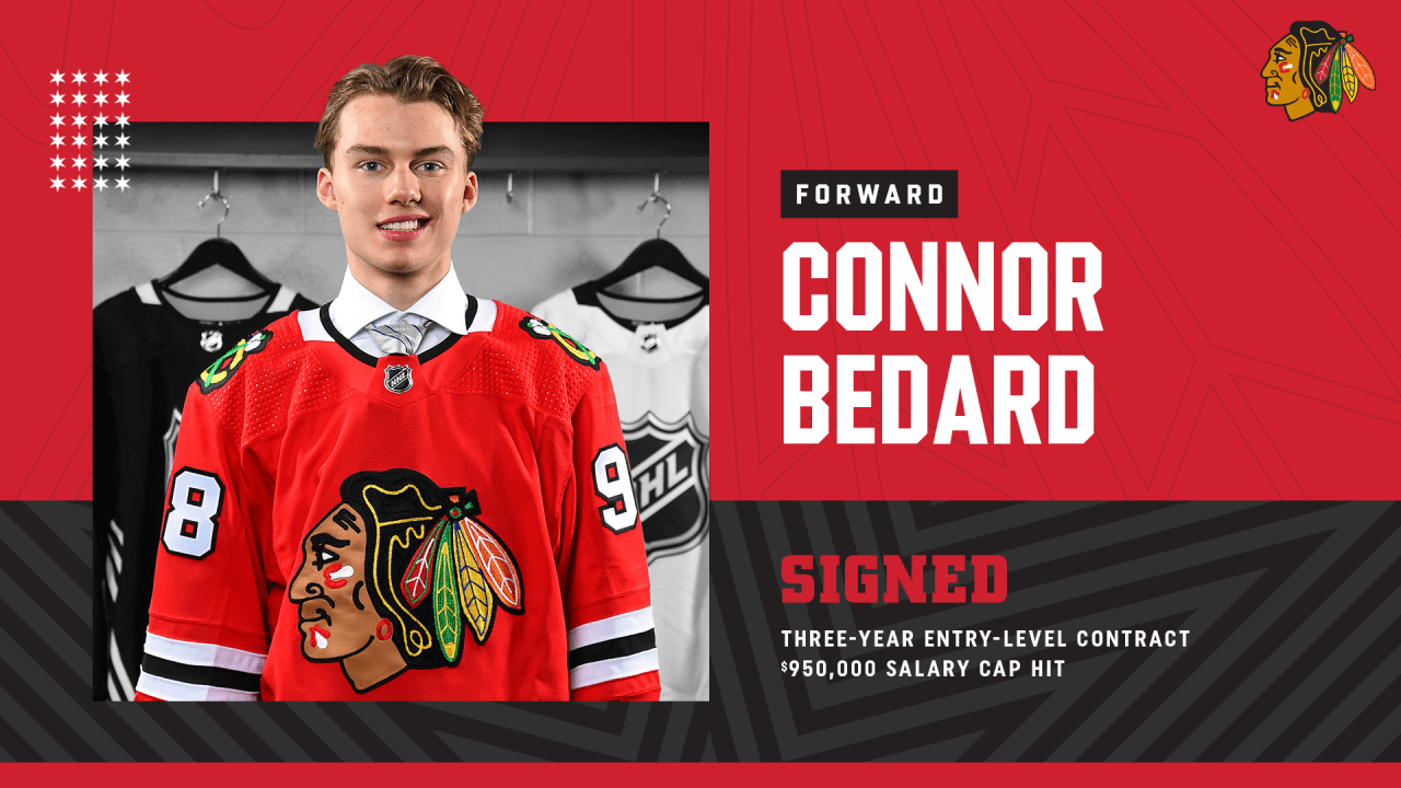 Blackhawks sign No. 1 overall pick Connor Bedard to entry-level contract –  NBC Sports Chicago
