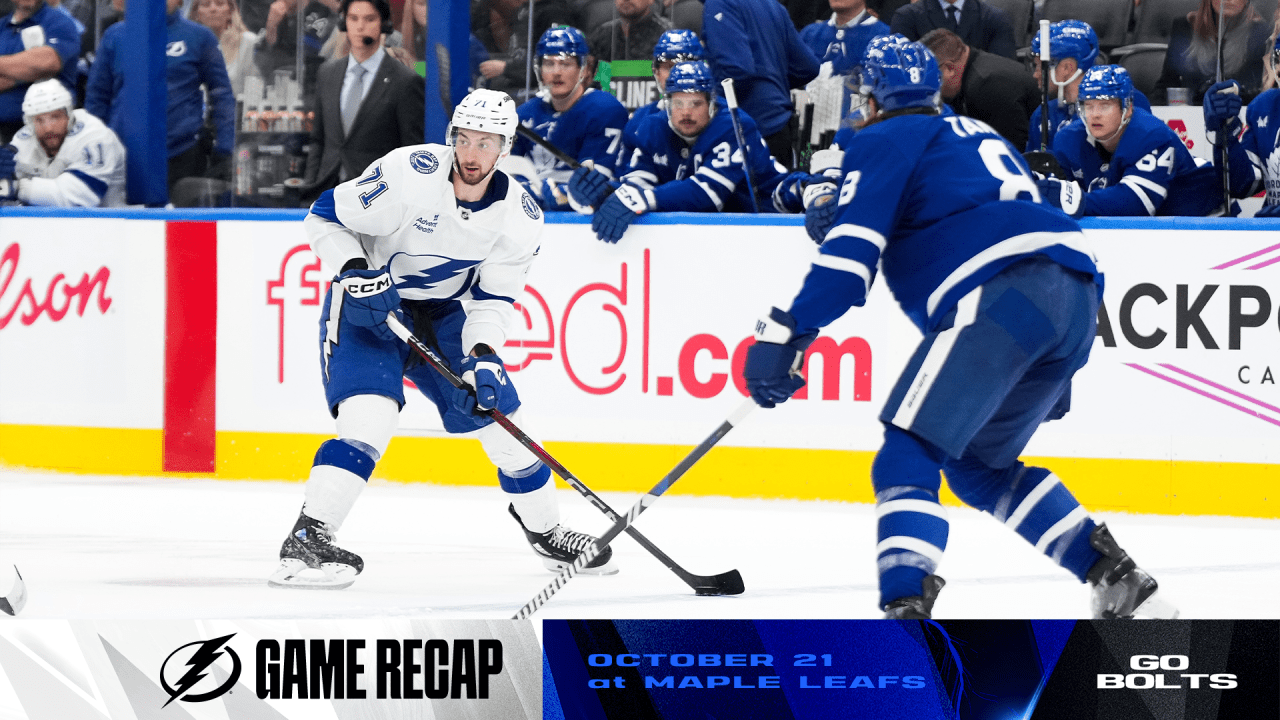 Recap Maple Leafs 5, Lightning 2 Tampa Bay Lightning