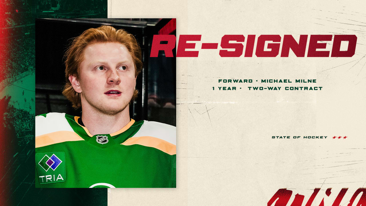 Minnesota Wild Re-signs Forward Michael Milne to a One-year, Two-way Contract | Minnesota Wild