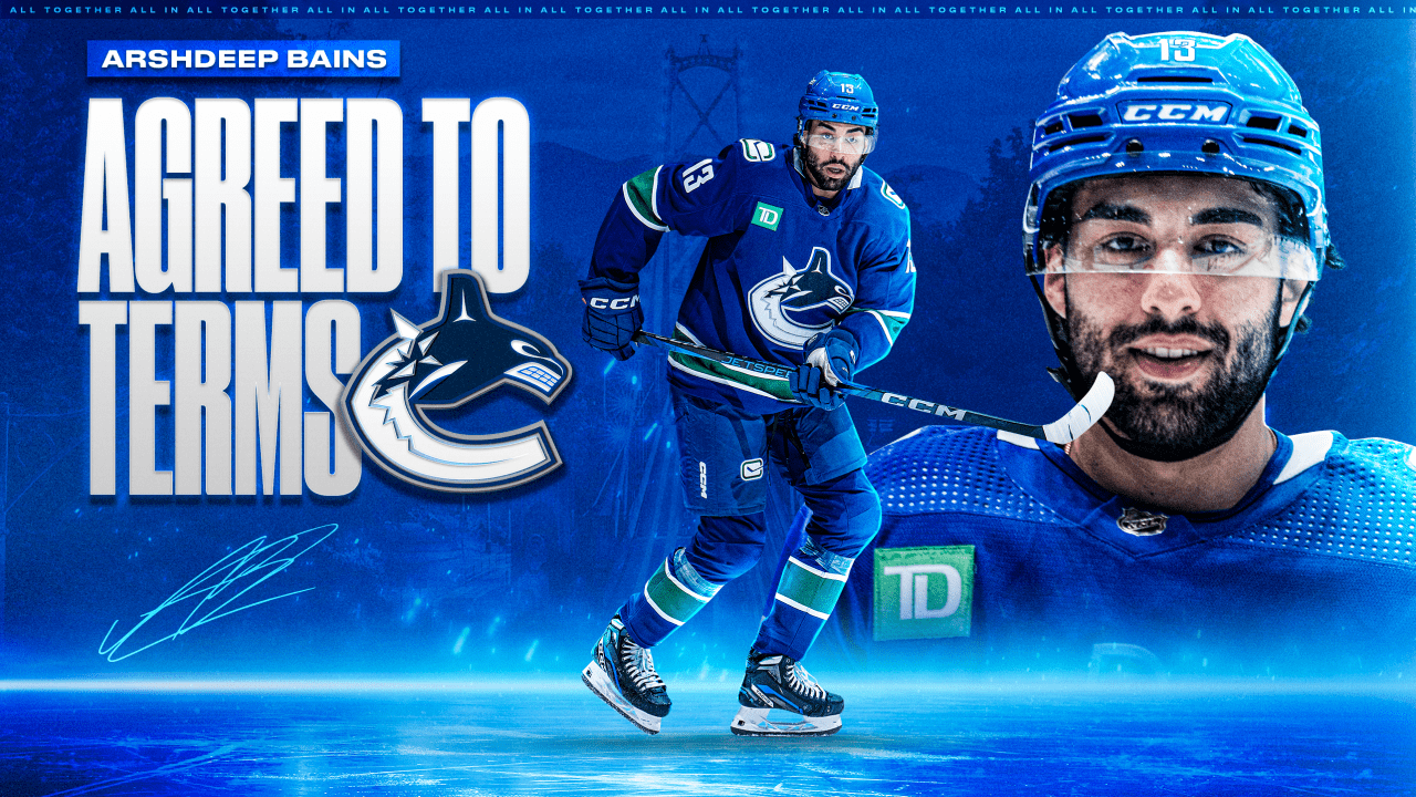 CANUCKS AGREE TO TERMS WITH ARSHDEEP BAINS ON A TWO-YEAR CONTRACT EXTENSION  | Vancouver Canucks