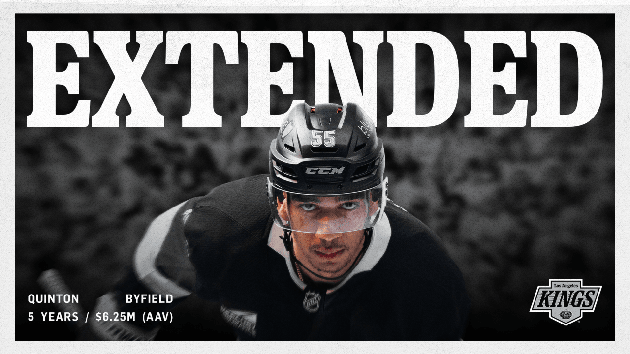 Kings Sign Forward Quinton Byfield to Five-Year Contract | Los Angeles Kings