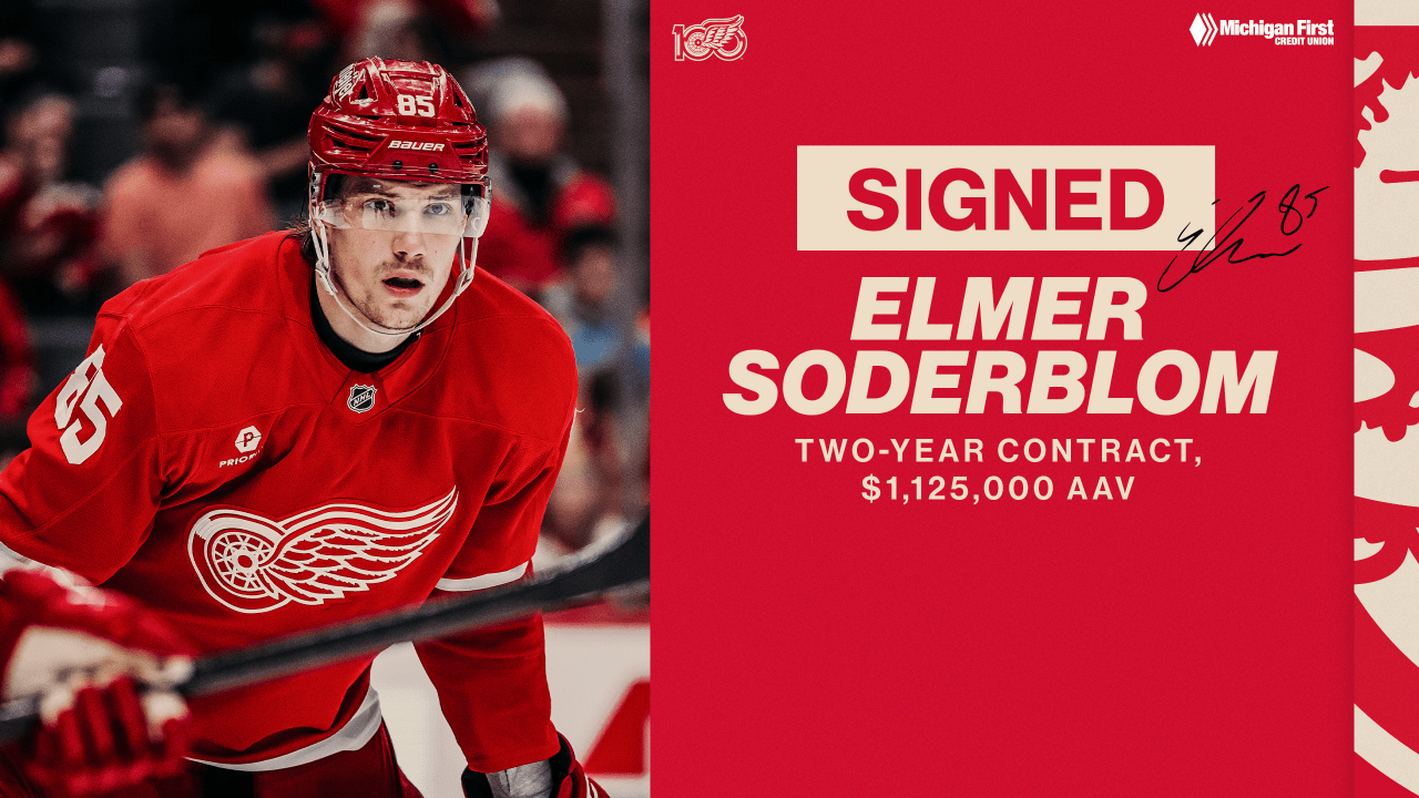 Red Wings re-sign Elmer Söderblom to two-year contract  | Detroit Red Wings