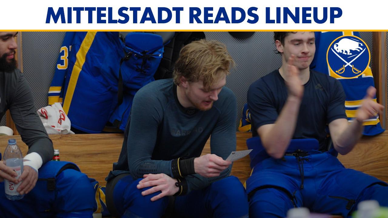 Casey Mittelstadt Reads Lineup | Buffalo Sabres
