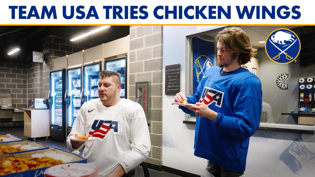 Team USA Tries Chicken Wings | Buffalo Sabres