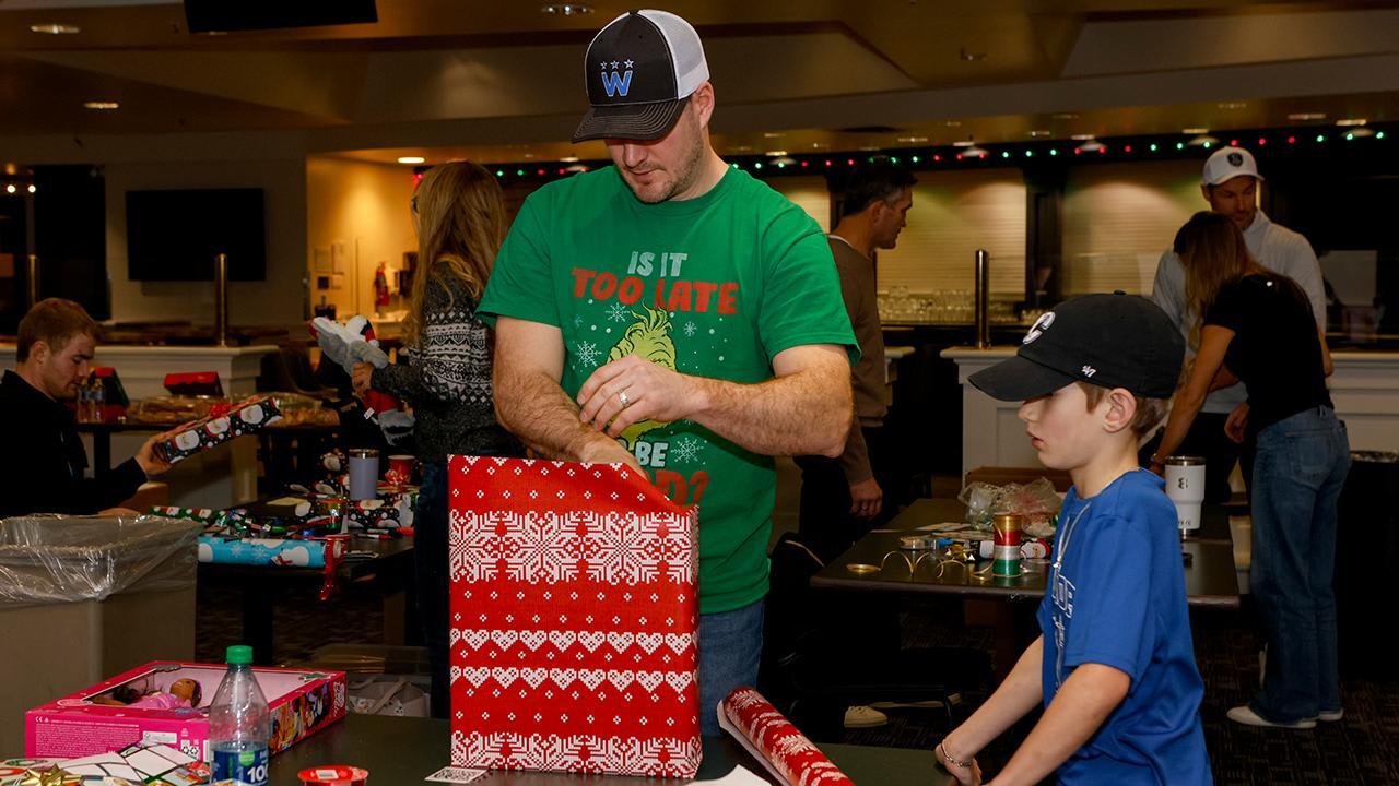 Alumni Toy Drive Wrapping Day Calgary Flames
