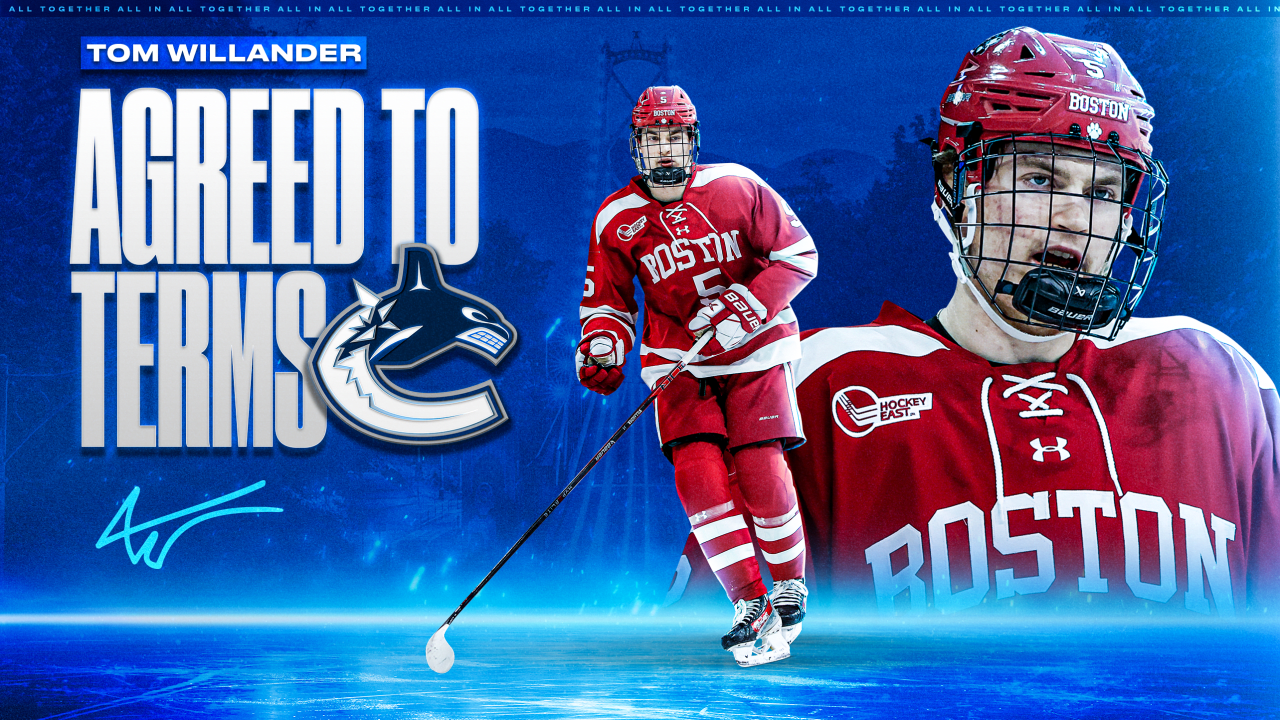 CANUCKS AGREE TO TERMS WITH DEFENCEMAN TOM WILLANDER ON THREE-YEAR, ENTRY-LEVEL CONTRACT | Vancouver Canucks