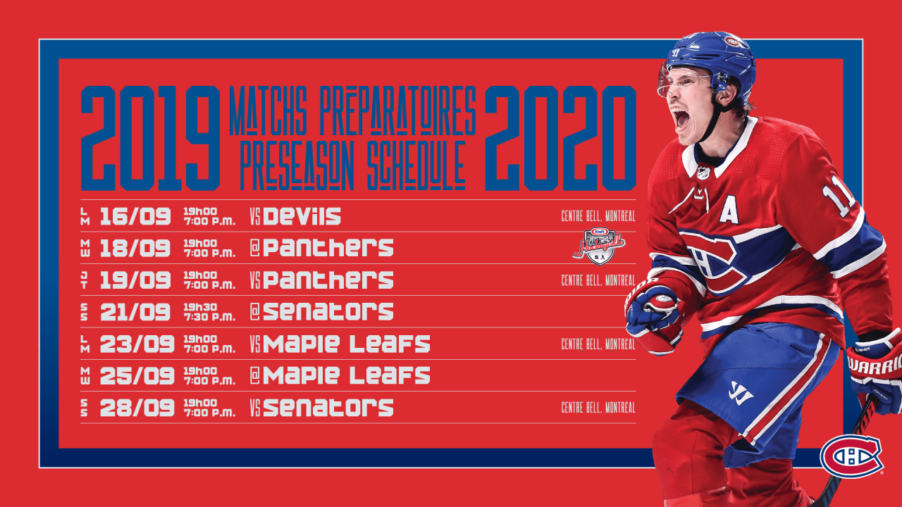 Les Canadiens Dévoilent Leur Calendrier Des Matchs Préparatoires ...