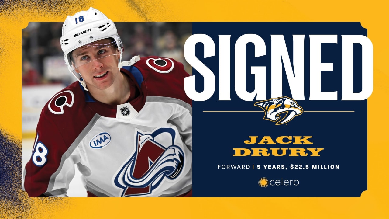 Predators Sign Jack Drury to Five-Year, $22.5 Million Contract