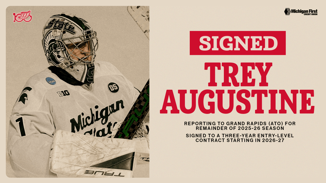 Red Wings sign Trey Augustine to three-year, entry-level contract