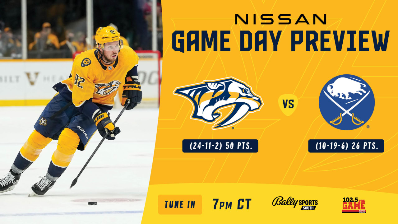 Game Day Sabres vs. Preds Preview Nashville Predators