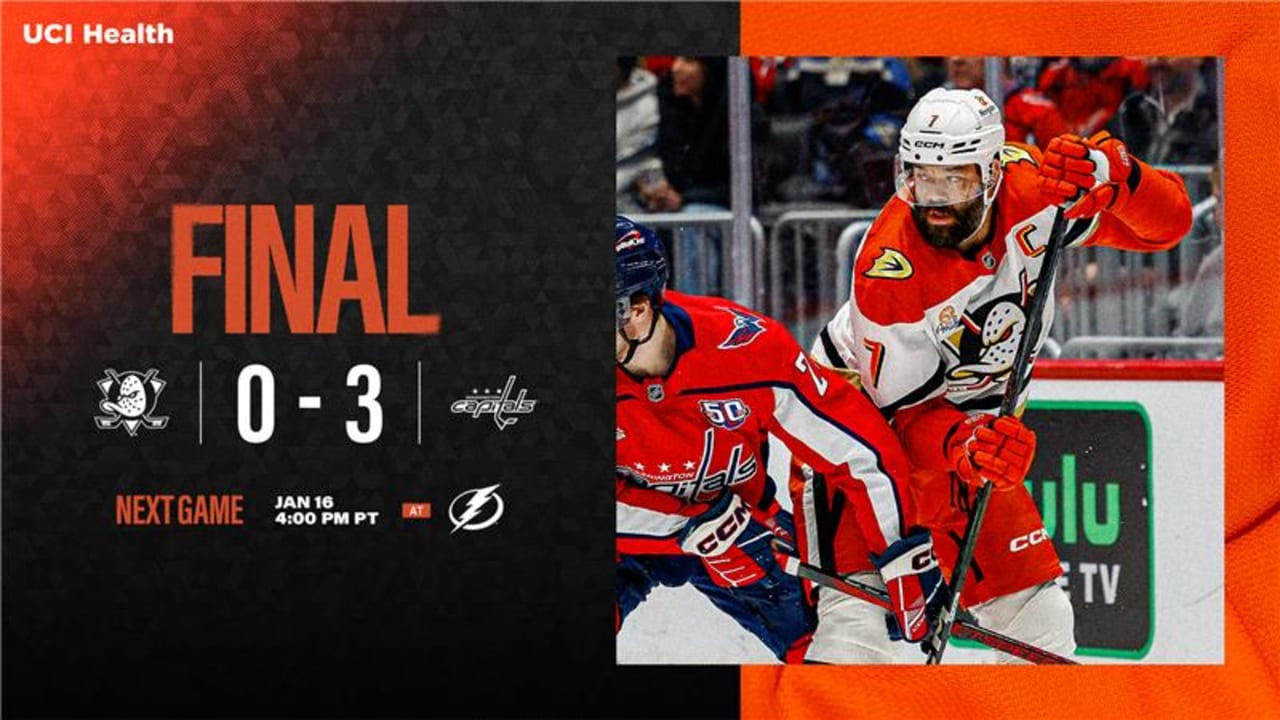 Recap: Ducks Offense Held Quiet in 3-0 Loss to Caps | Anaheim Ducks