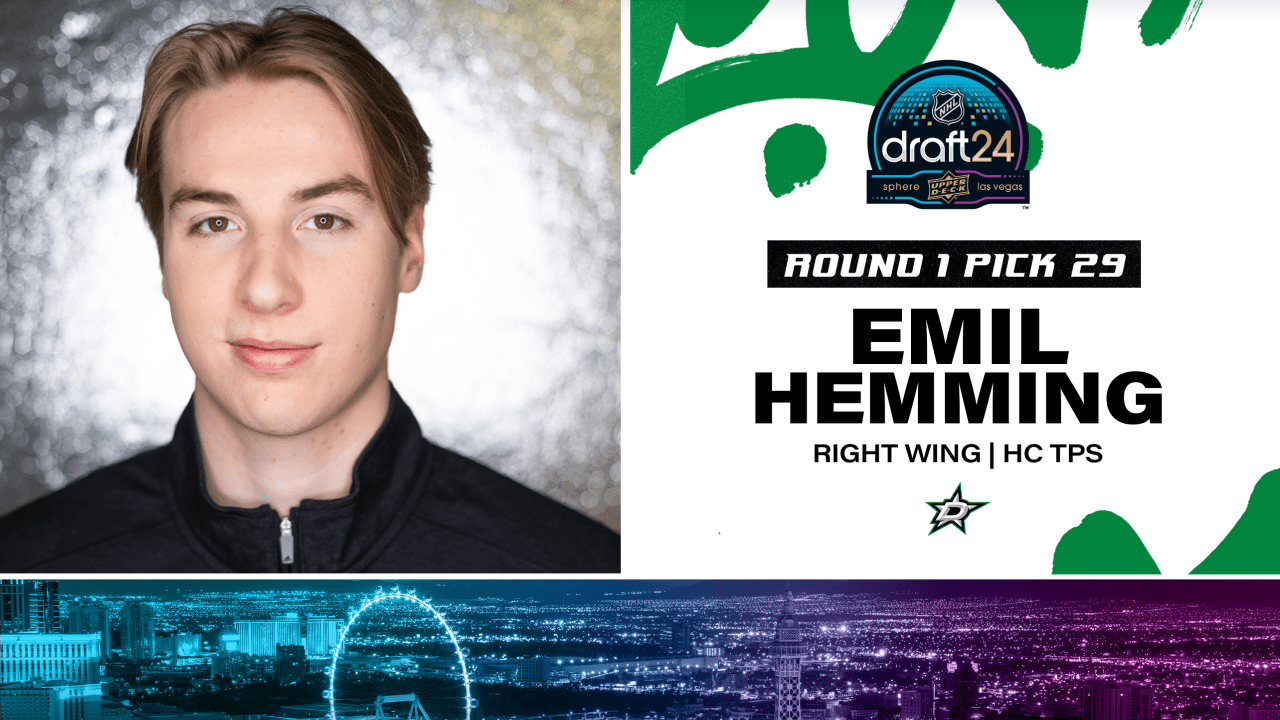 Stars select Emil Hemming with 29th overall pick in 2024 NHL Draft ...