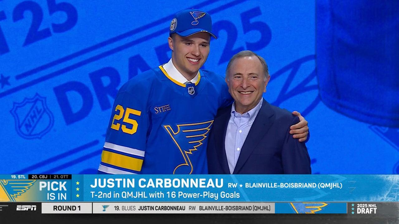 Carbonneau selected with Blues' first-round pick | St. Louis Blues