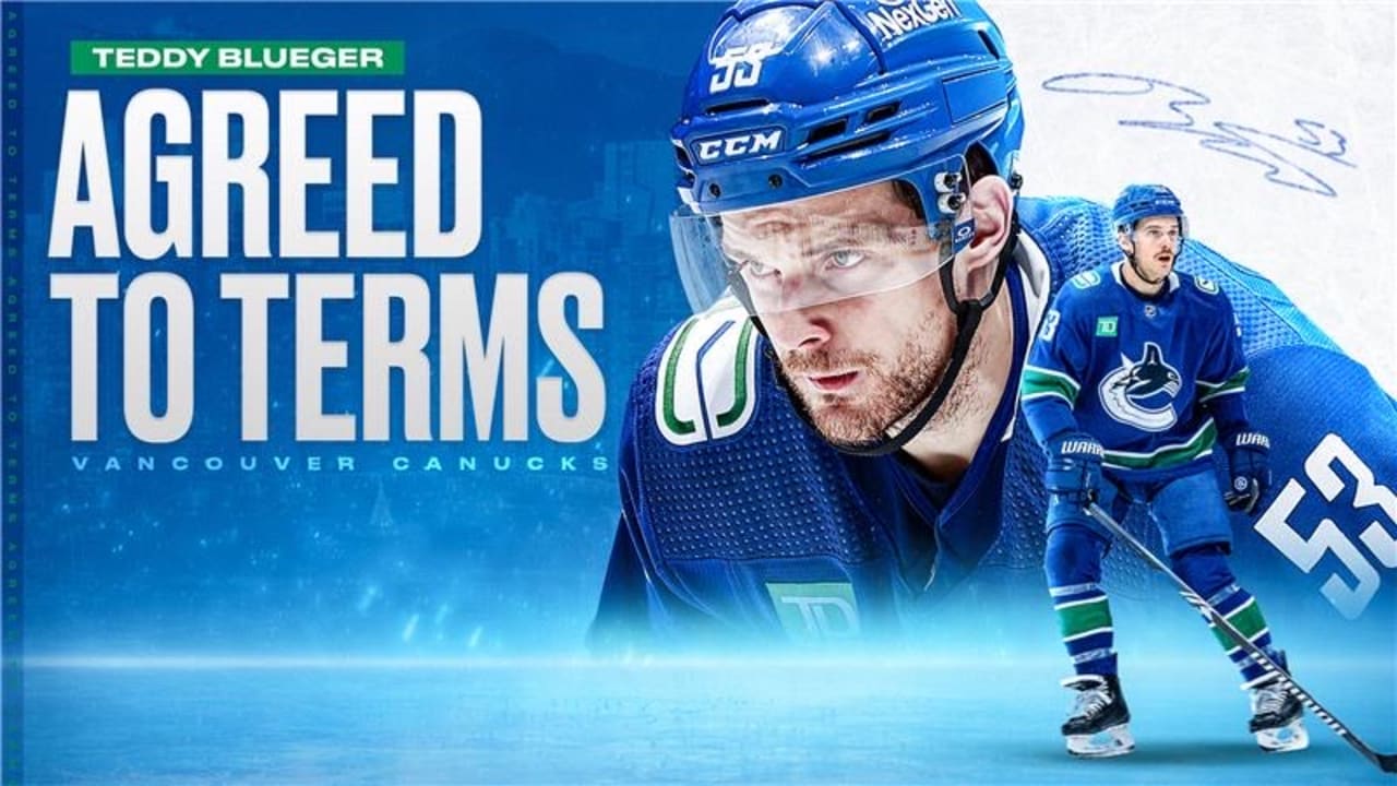 Canucks Agree to Terms with Forward Teddy Blueger on a Two-Year Contract | Vancouver Canucks