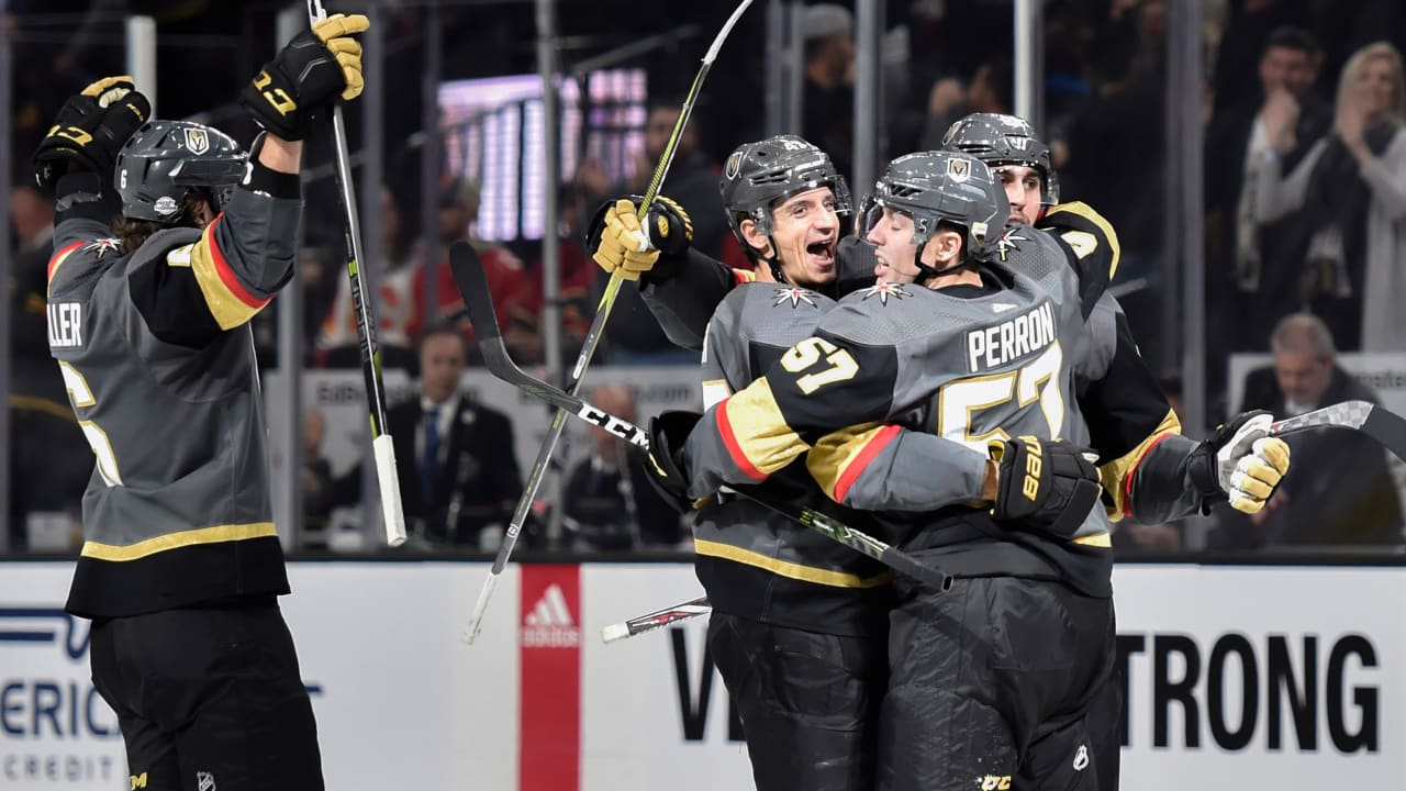 Golden Knights top Flames, set record for points in first NHL season