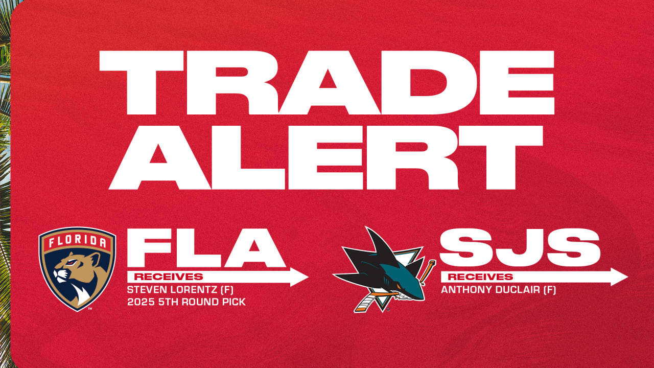 Panthers Acquire Forward Steven Lorentz, 5th-Round Pick from San Jose ...