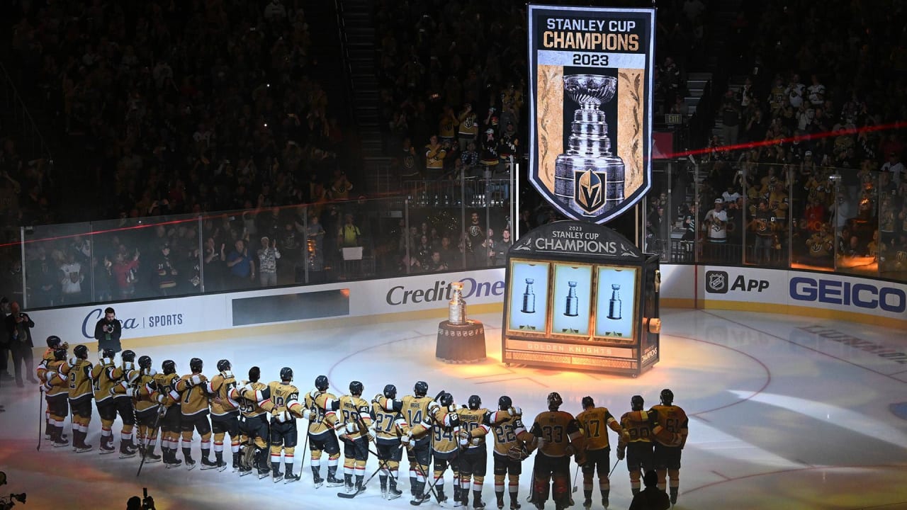 Golden Knights raise Stanley Cup championship banner before season opener