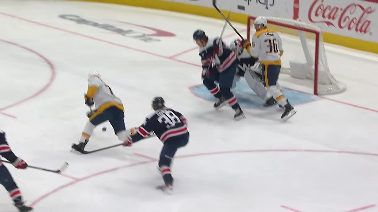 NSH@WSH: Evangelista scores goal against Hunter Shepard | Nashville ...