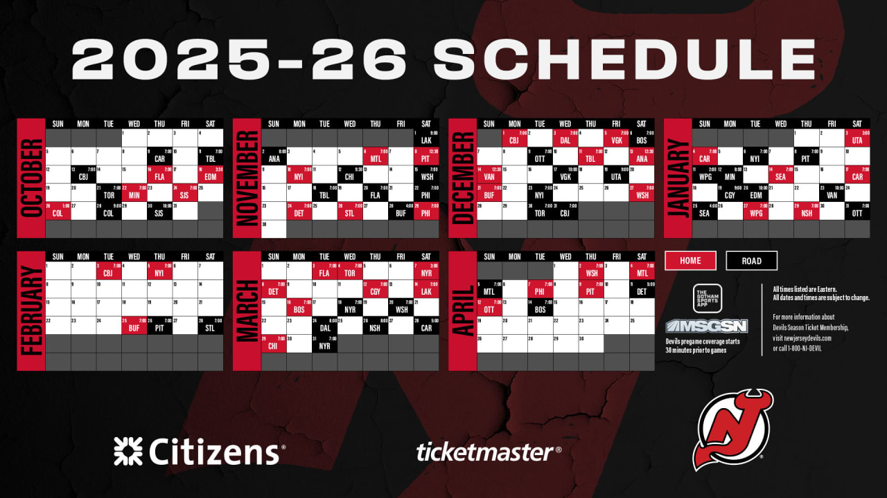Devils Announce 2025-26 Regular-Season Schedule | RELEASE