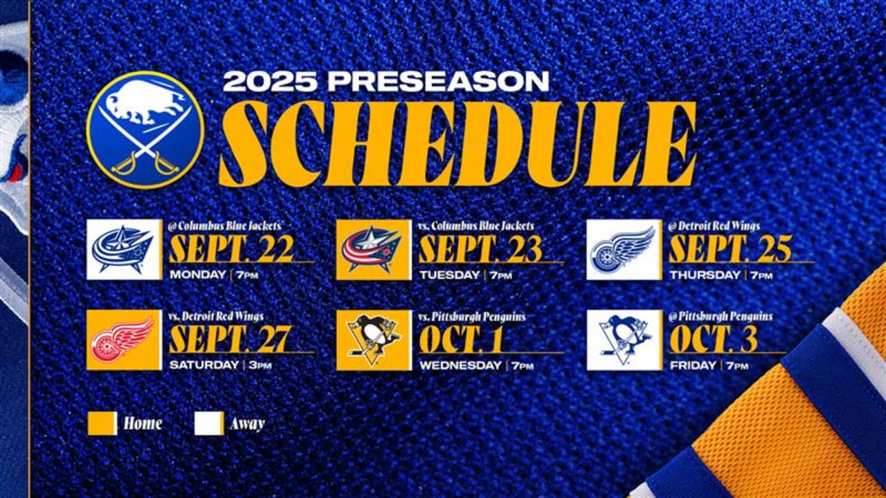 Sabres announce 2025 preseason schedule | Buffalo Sabres