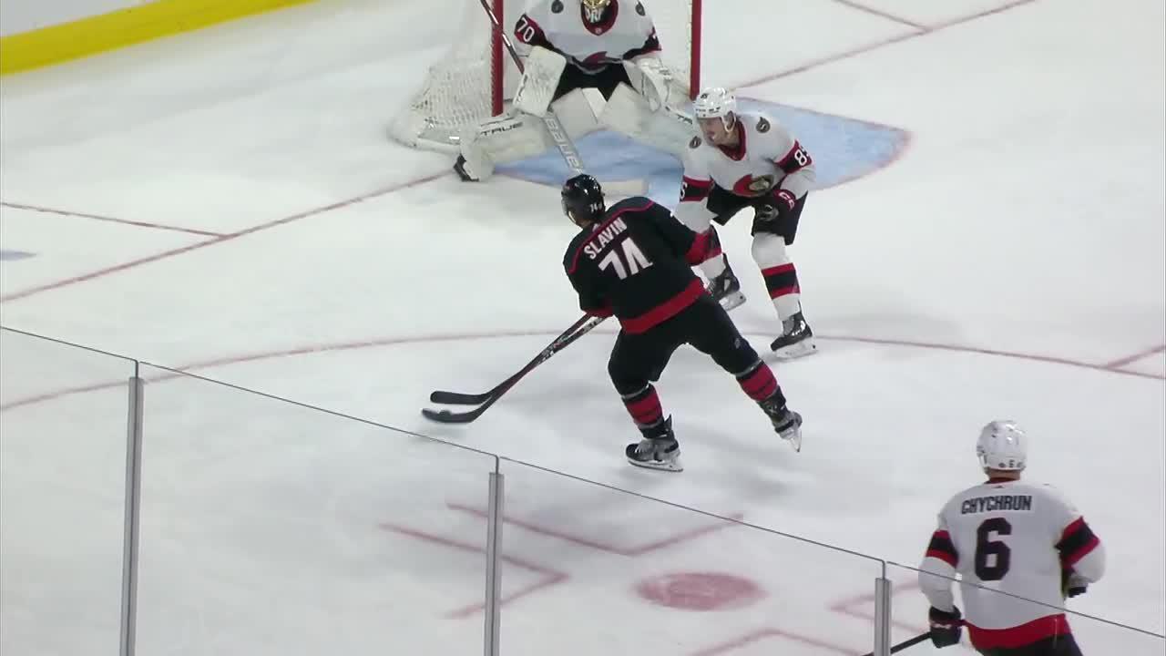 Jaccob Slavin with a Shorthanded Goal vs. Ottawa Senators | Carolina ...