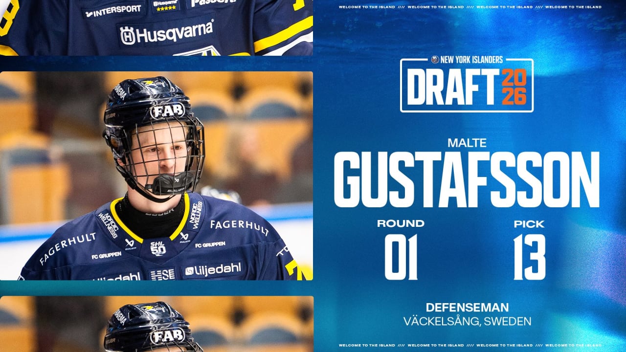 Islanders selecionam Gustafsson em 13º lugar | Ilhéus de Nova York