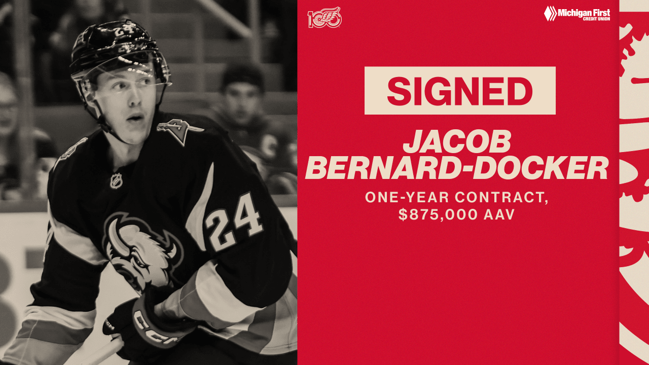 Red Wings sign Jacob Bernard-Docker to one-year contract | Detroit Red Wings