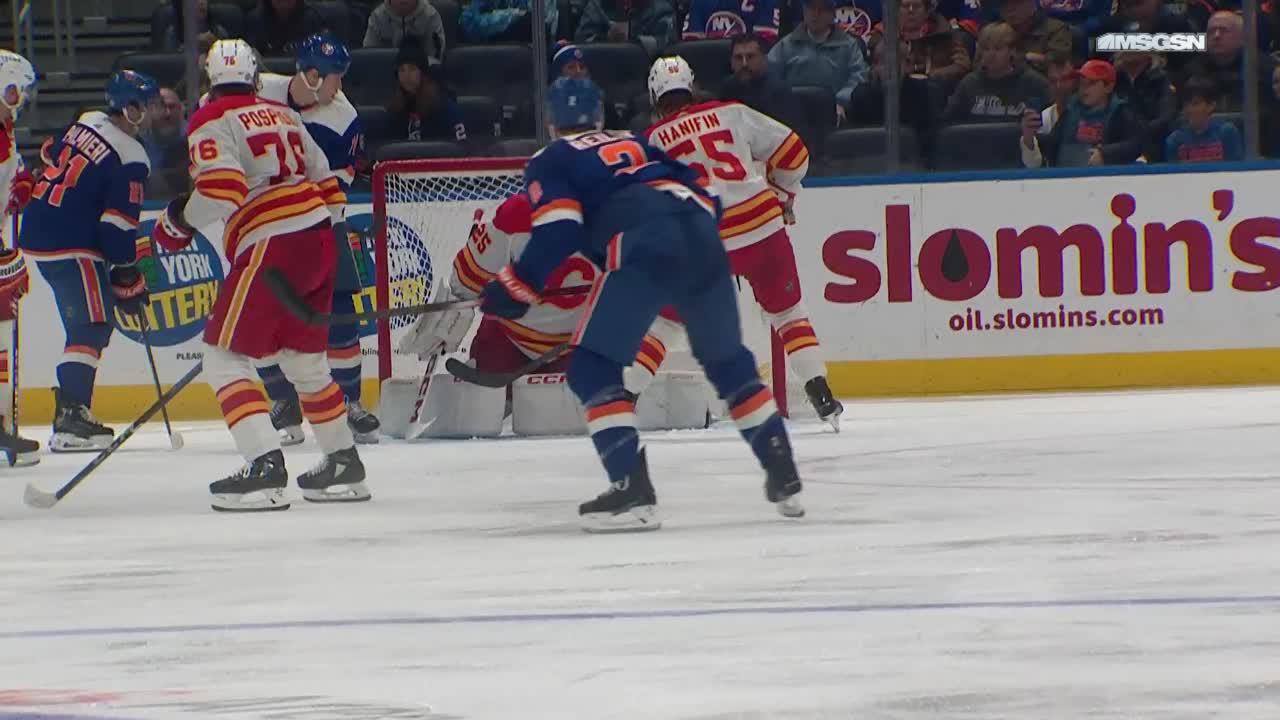 CGYNYI Nelson scores goal against Jacob Markstrom New York Islanders
