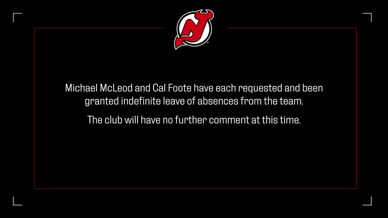 Devils Statement on McLeod and Foote | BLOG | New Jersey Devils