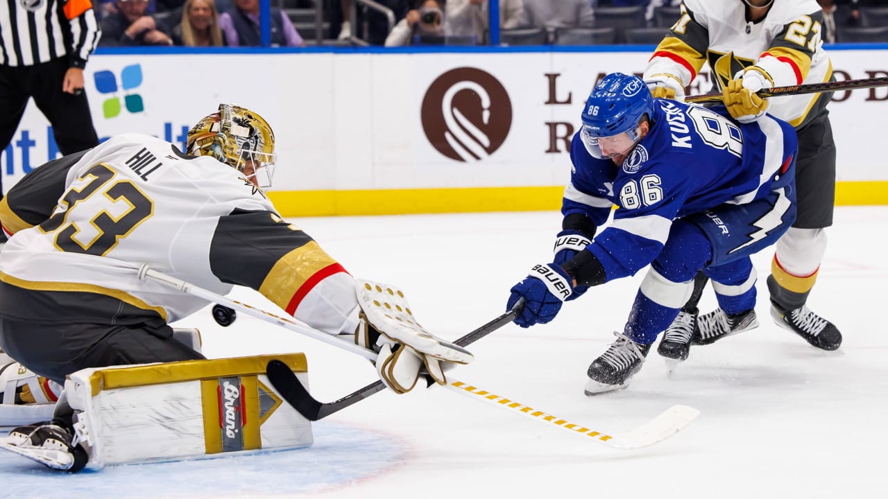 Kucherov scores 2, Lightning rally late past Golden Knights to stay