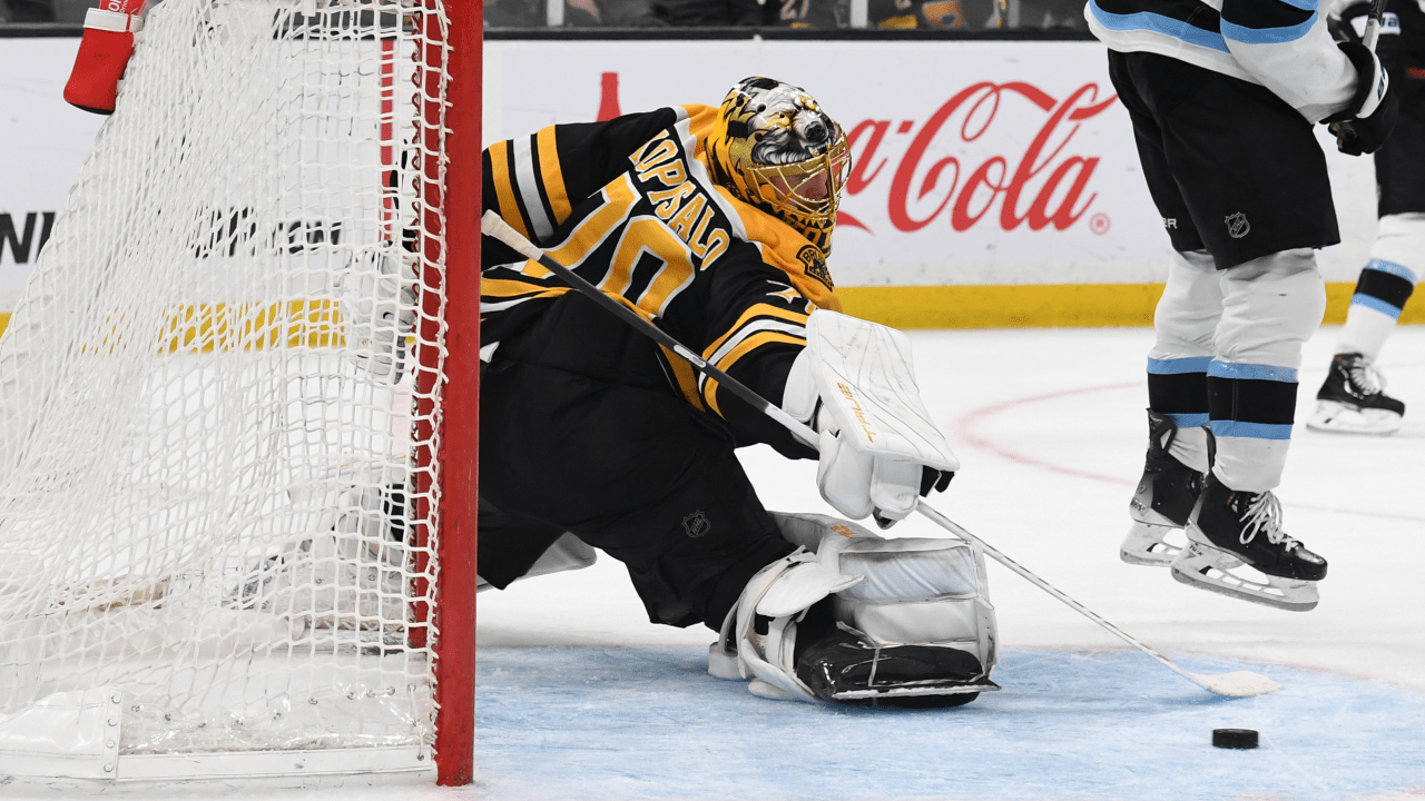 Bruins shut out Utah Hockey Club in Sacco's 1st game