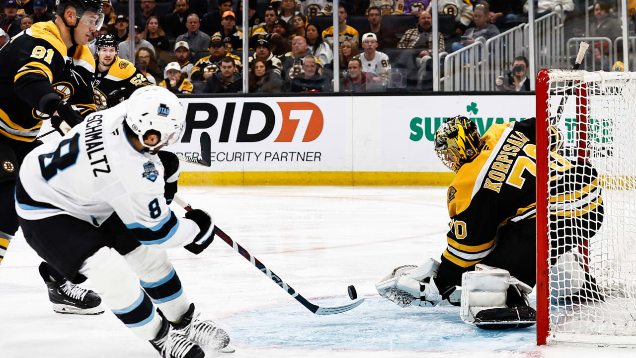 Bruins shut out Utah Hockey Club in Sacco's 1st game