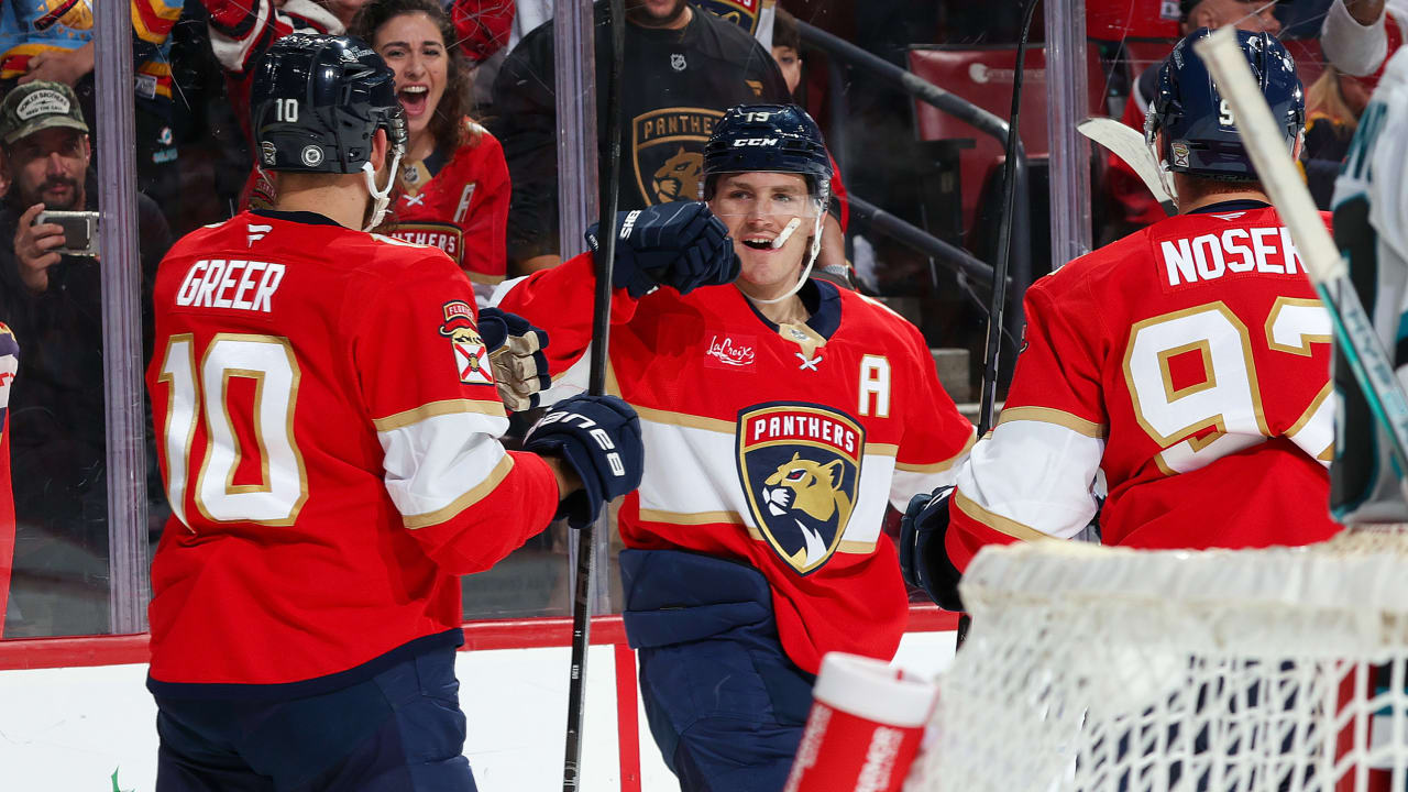 Tkachuk Scores 2 More, Panthers Defeat Sharks