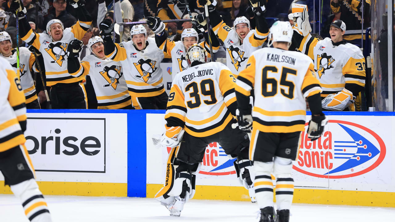 Nedeljkovic gets goal, assist, 40 saves in Penguins win against Sabres | NHL.com