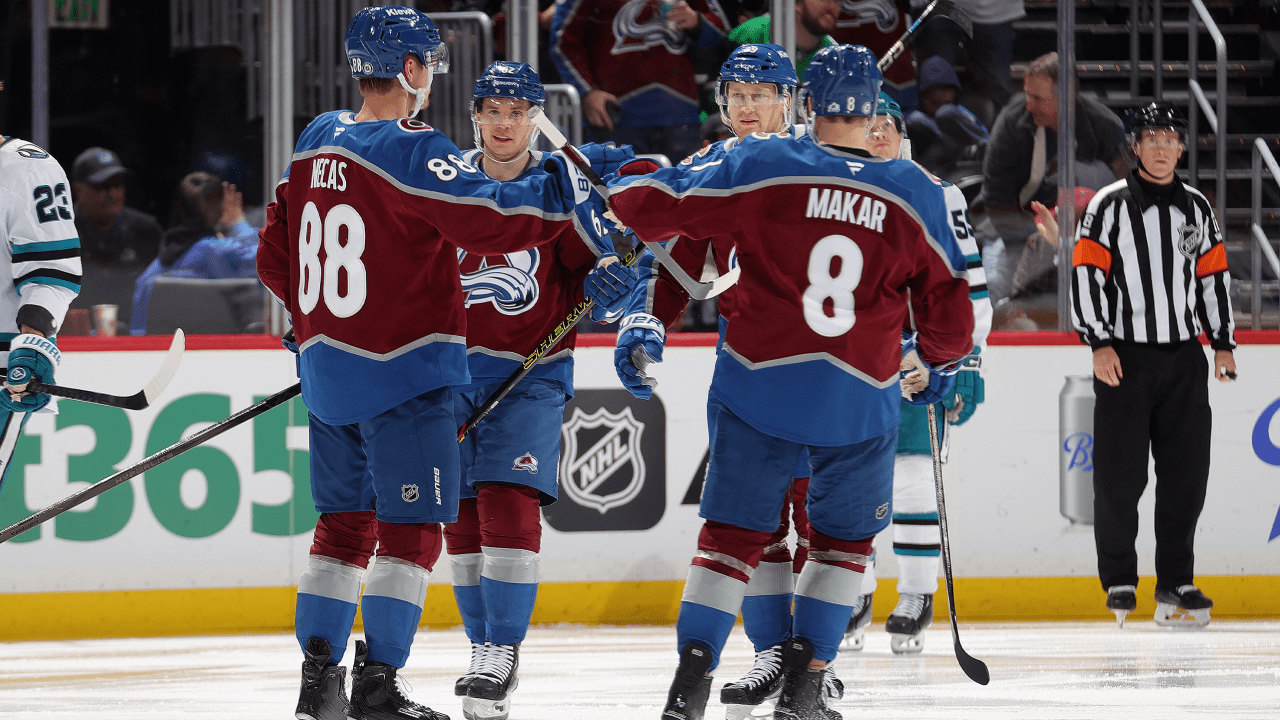 Makar, MacKinnon combine for 11 points, Avalanche top Sharks for 4th ...